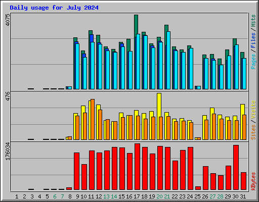 Daily usage for July 2024