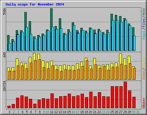 Daily usage for November 2024