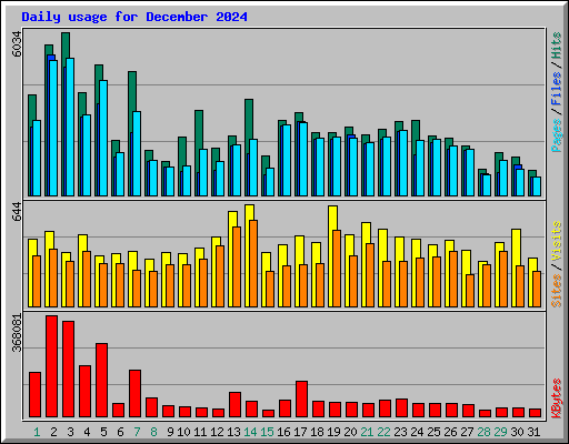 Daily usage for December 2024