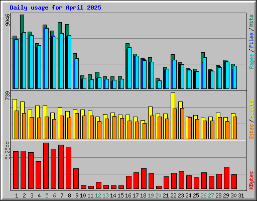 Daily usage for April 2025