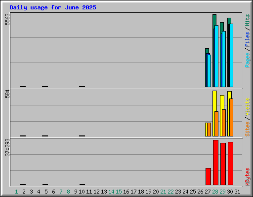 Daily usage for June 2025