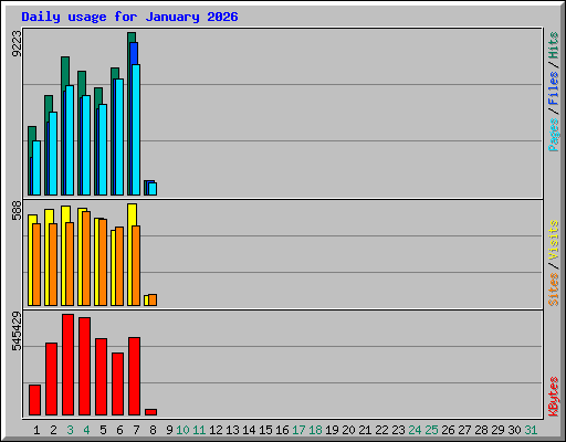 Daily usage for January 2026