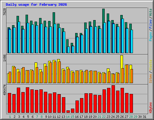 Daily usage for February 2026