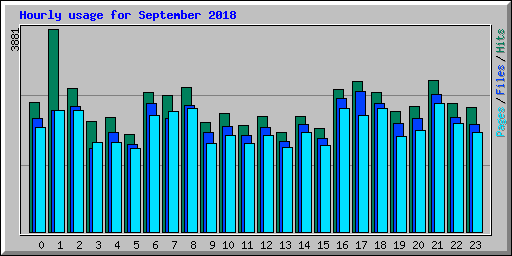 Hourly usage for September 2018