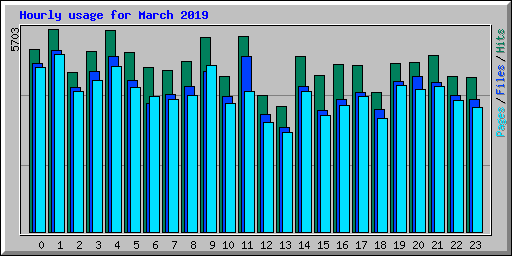 Hourly usage for March 2019